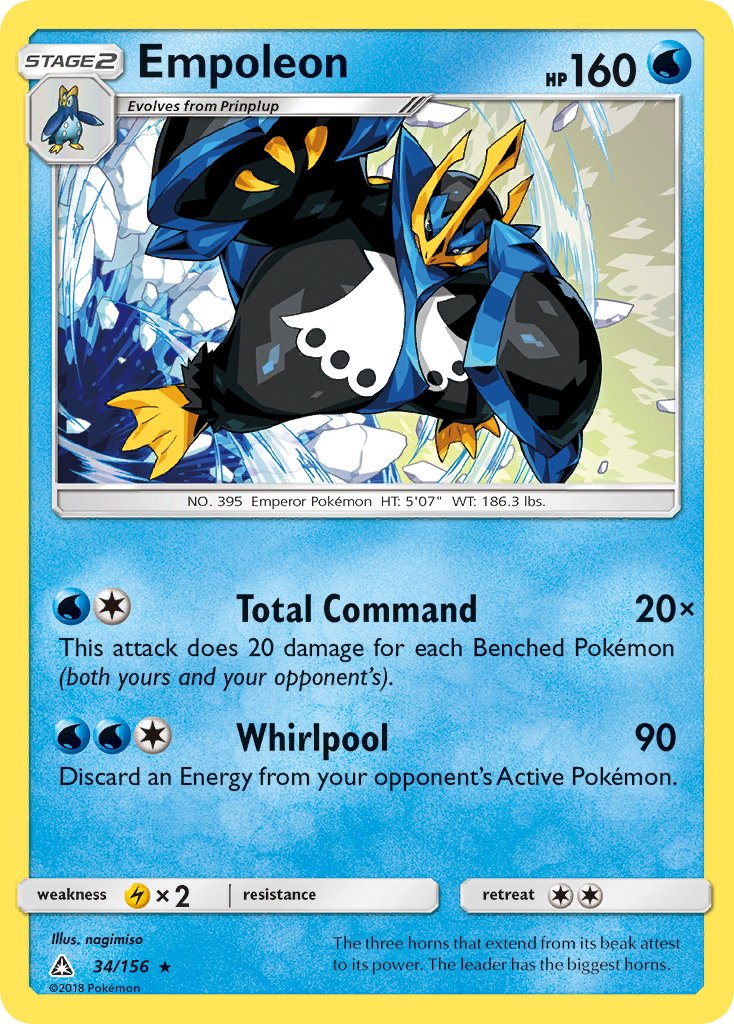 Empoleon (34/156) (Cracked Ice Holo) (Theme Deck Exclusive) [Sun & Moon: Ultra Prism] | North Valley Games