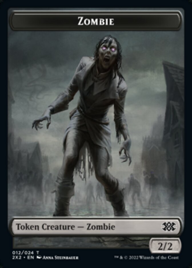 Zombie // Knight Double-Sided Token [Double Masters 2022 Tokens] | North Valley Games