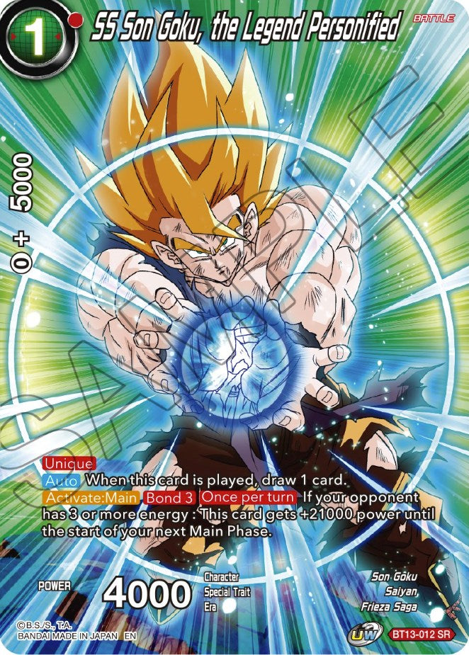 SS Son Goku, the Legend Personified (BT13-012) [Theme Selection: History of Son Goku] | North Valley Games