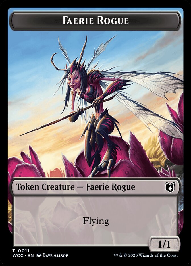 Faerie Rogue // Faerie (0011) Double-Sided Token [Wilds of Eldraine Commander Tokens] | North Valley Games