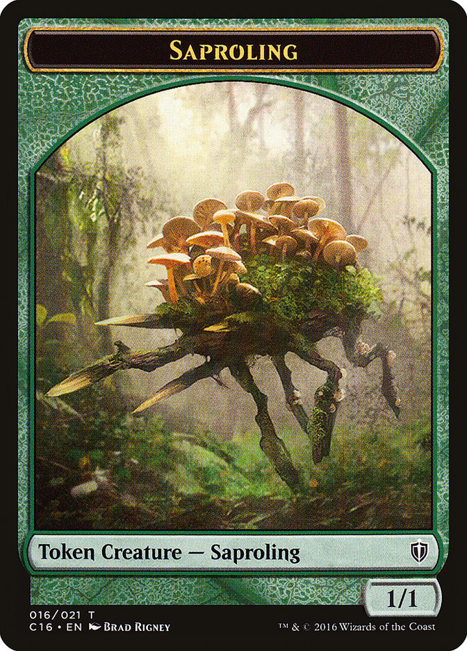 Saproling (016) // Spirit (006) Double-Sided Token [Commander 2016 Tokens] | North Valley Games