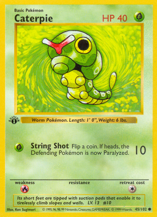 Caterpie (45/102) (Shadowless) [Base Set 1st Edition] | North Valley Games