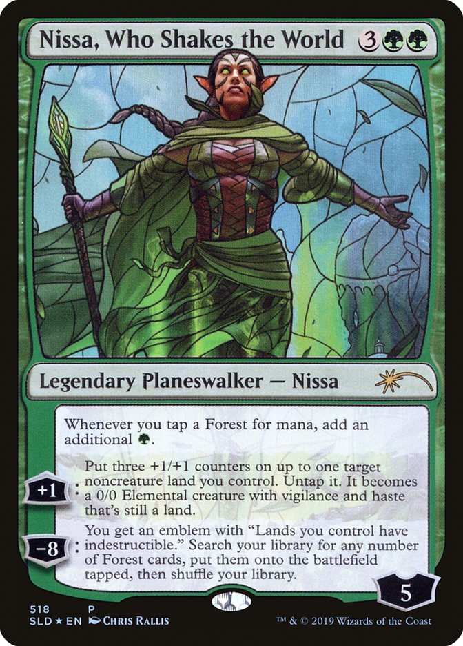 Nissa, Who Shakes the World (Stained Glass) [Secret Lair Drop Promos] | North Valley Games