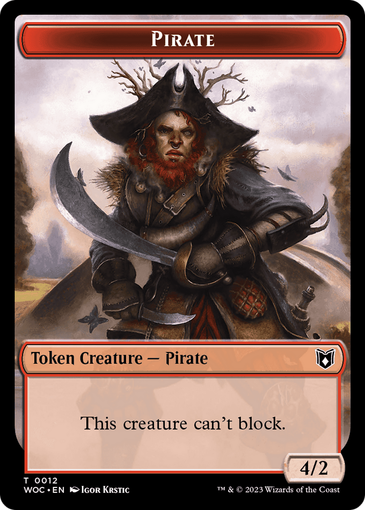 Pirate // Human Soldier Double-Sided Token [Wilds of Eldraine Commander Tokens] | North Valley Games