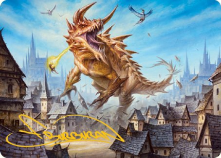 Tarrasque Art Card (Gold-Stamped Signature) [Dungeons & Dragons: Adventures in the Forgotten Realms Art Series] | North Valley Games
