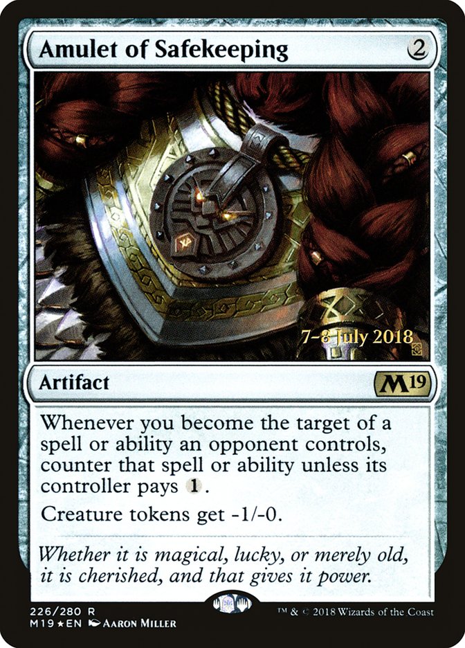 Amulet of Safekeeping [Core Set 2019 Prerelease Promos] | North Valley Games