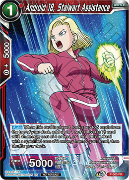 Android 18, Stalwart Assistance (Unison Warrior Series Boost Tournament Pack Vol. 7) (P-365) [Tournament Promotion Cards] | North Valley Games