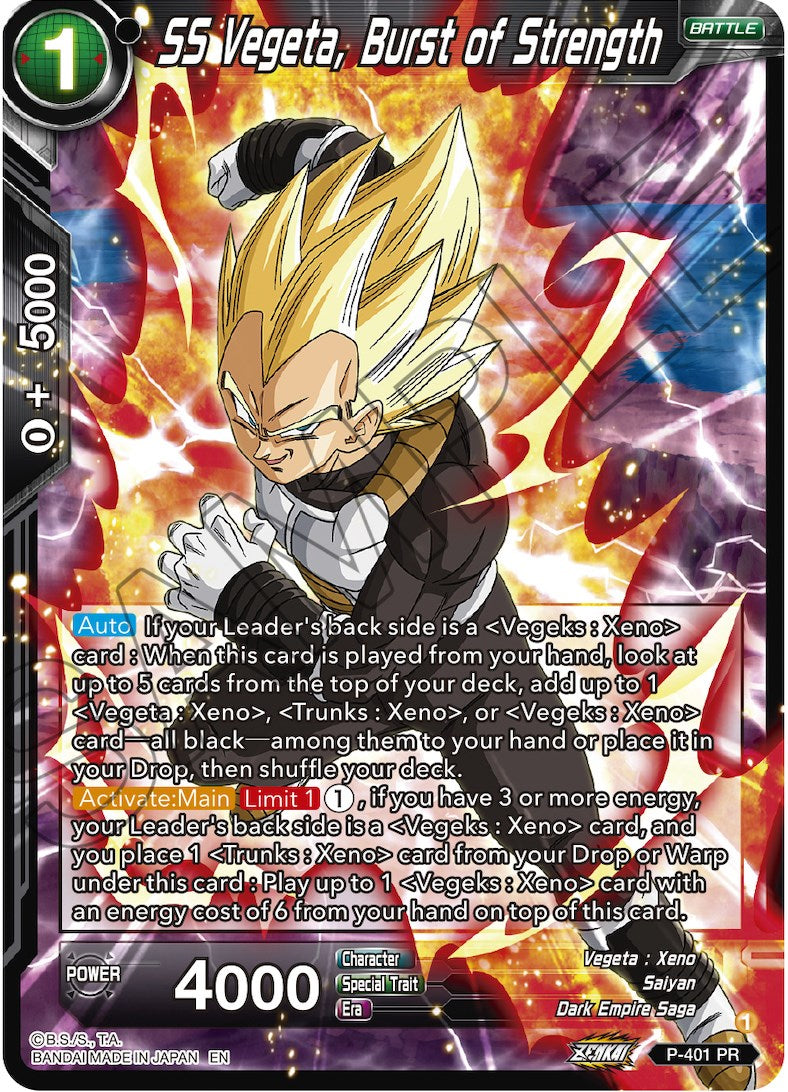 SS Vegeta, Burst of Strength (P-401) [Promotion Cards] | North Valley Games