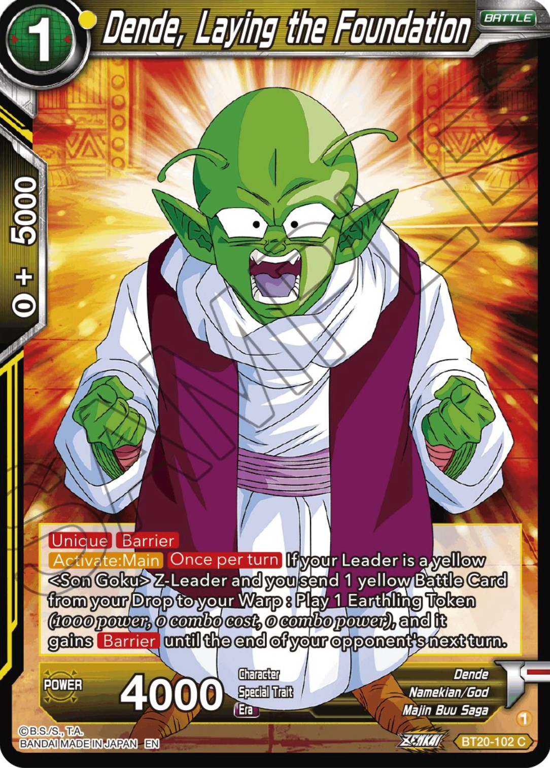 Dende, Laying the Foundation (BT20-102) [Power Absorbed] | North Valley Games