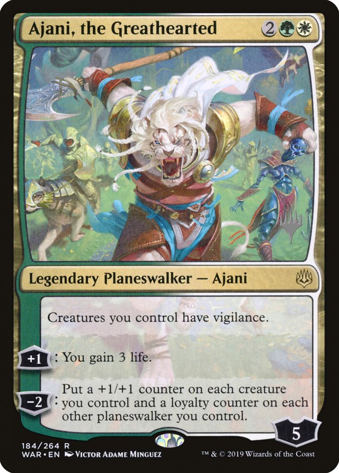 Ajani, the Greathearted (Promo Pack) [War of the Spark Promos] | North Valley Games