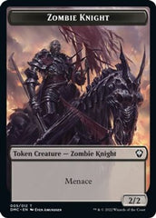 Zombie Knight // Knight Double-Sided Token [Dominaria United Commander Tokens] | North Valley Games