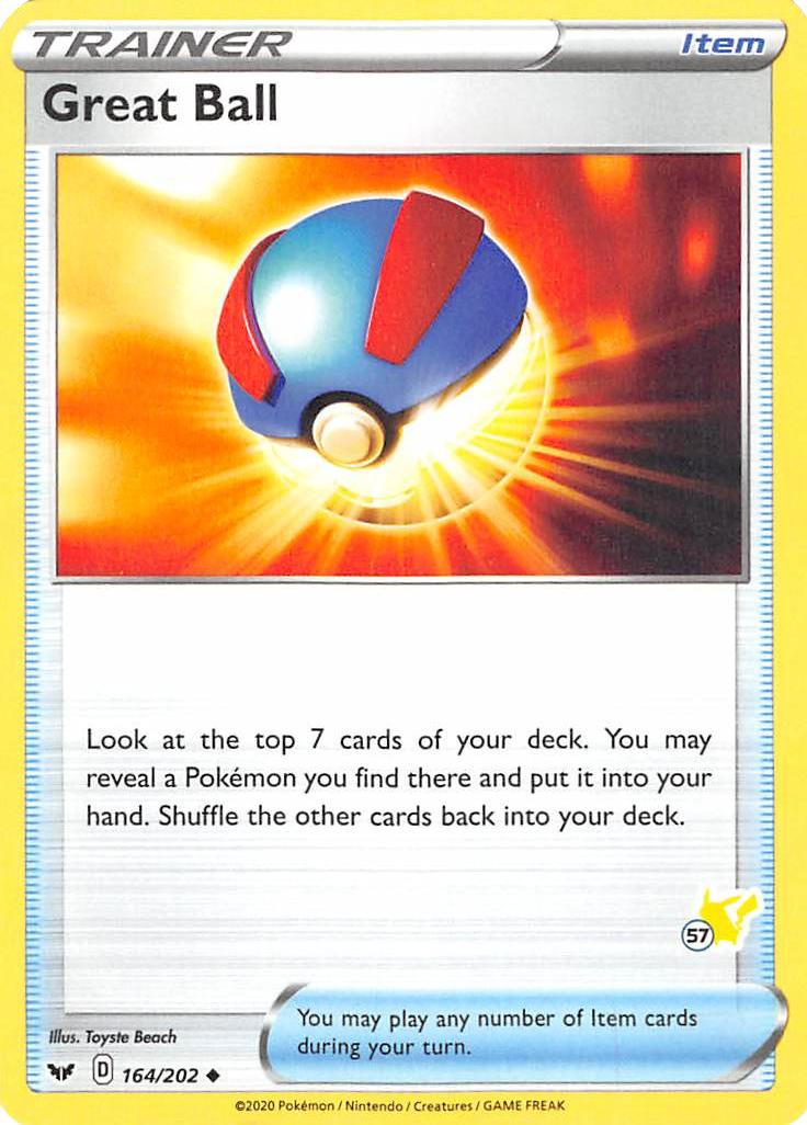 Great Ball (164/202) (Pikachu Stamp #57) [Battle Academy 2022] | North Valley Games
