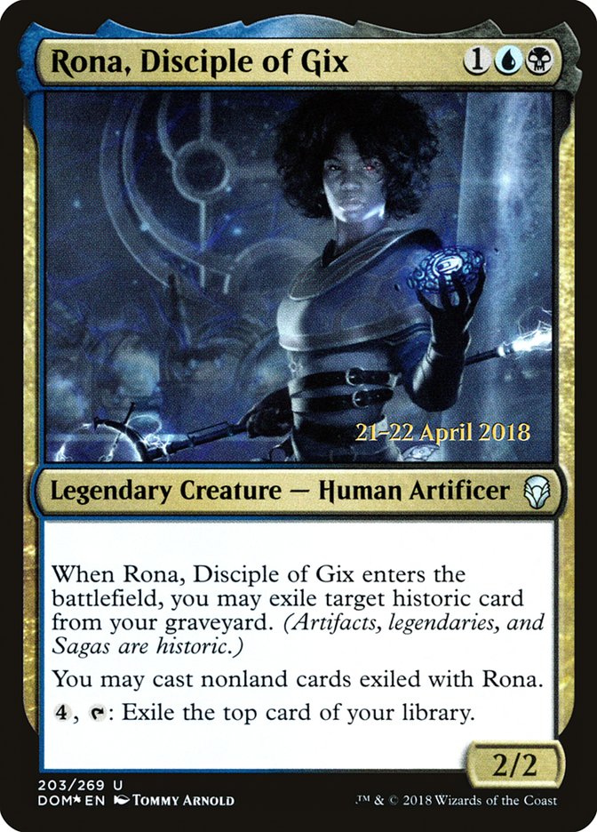 Rona, Disciple of Gix [Dominaria Prerelease Promos] | North Valley Games