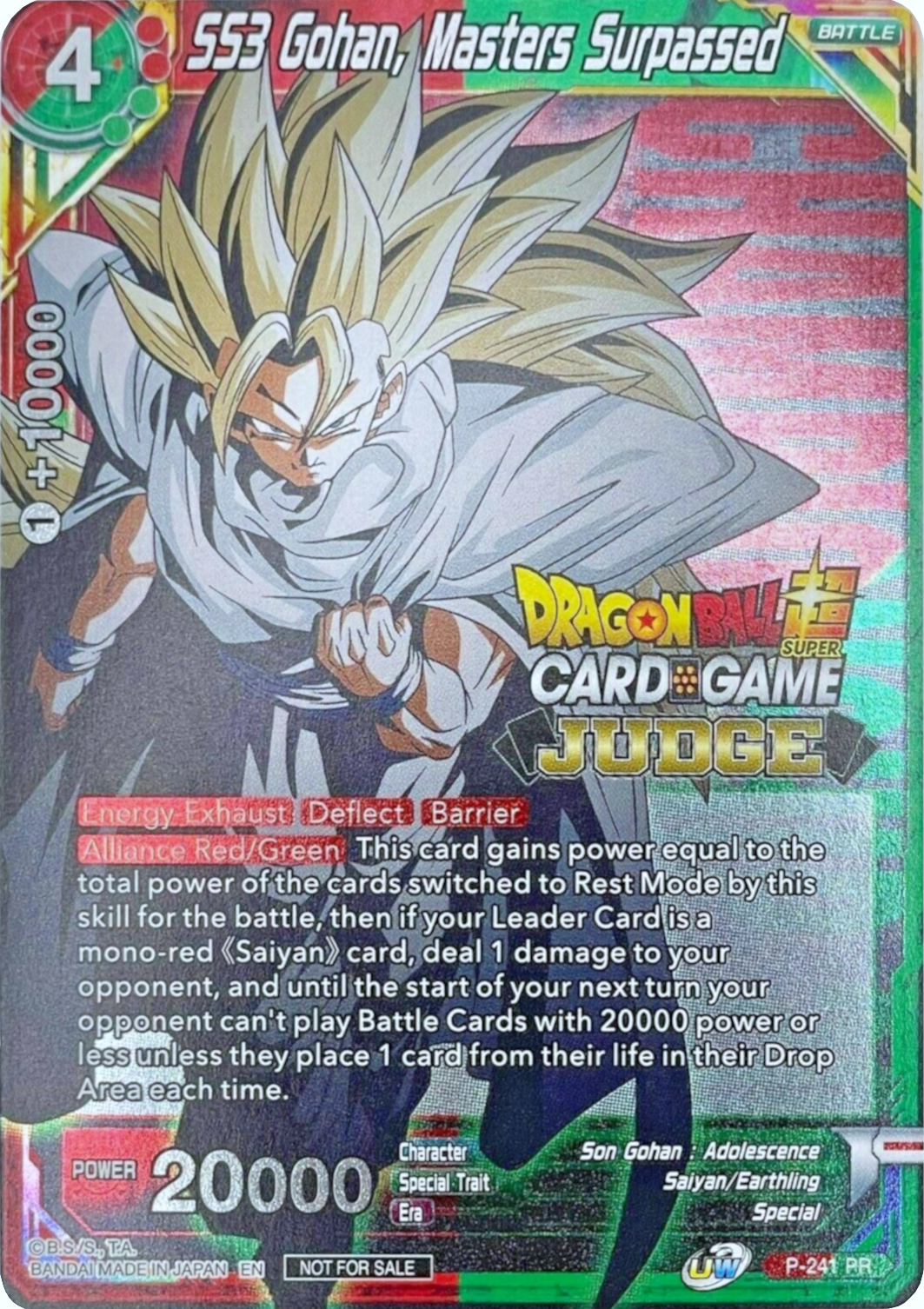 SS3 Gohan, Masters Surpassed (Level 2) (P-241) [Promotion Cards] | North Valley Games