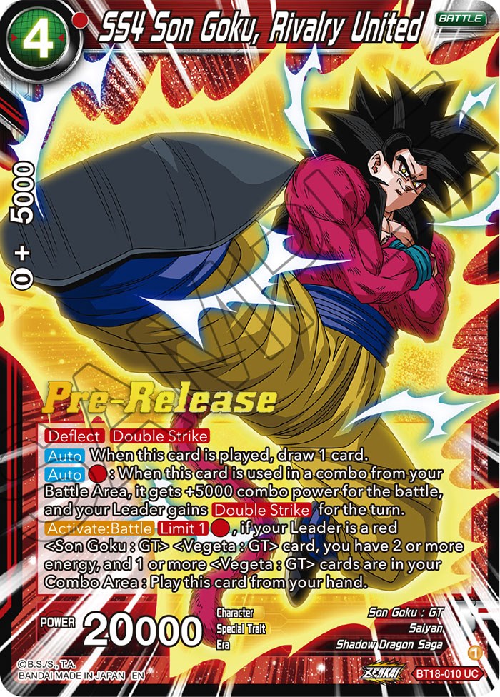 SS4 Son Goku, Rivalry United (BT18-010) [Dawn of the Z-Legends Prerelease Promos] | North Valley Games
