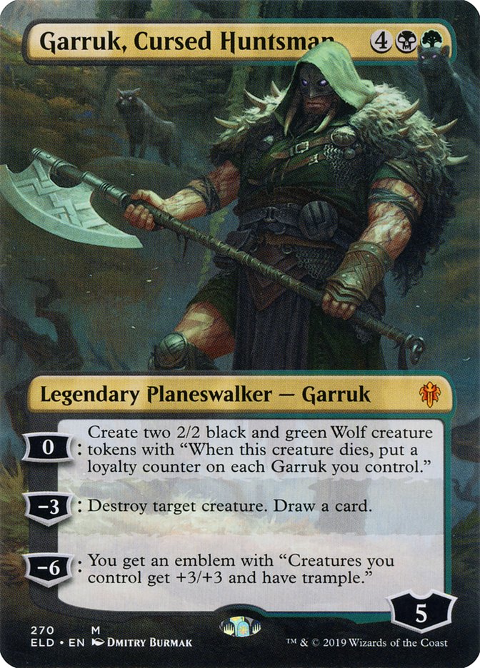 Garruk, Cursed Huntsman (Borderless) [Throne of Eldraine] | North Valley Games