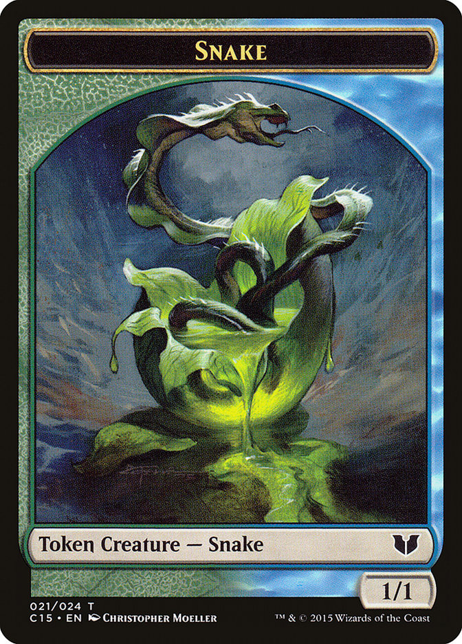 Snake (021) // Saproling Double-Sided Token [Commander 2015 Tokens] | North Valley Games