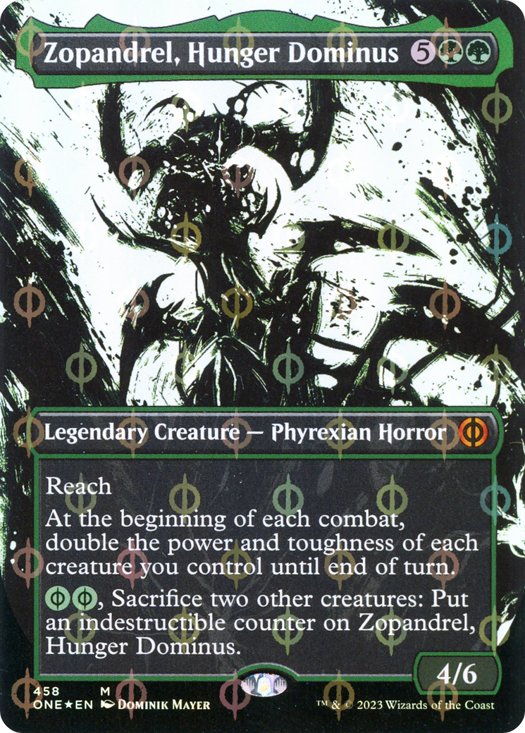 Zopandrel, Hunger Dominus (Borderless Ichor Step-and-Compleat Foil) [Phyrexia: All Will Be One] | North Valley Games