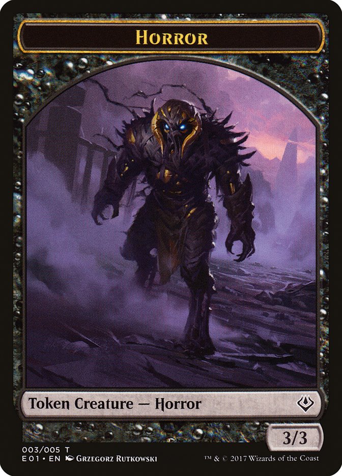 Horror // Zombie Double-Sided Token [Archenemy: Nicol Bolas Tokens] | North Valley Games