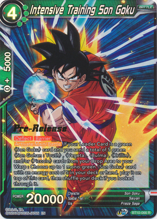 Intensive Training Son Goku (BT10-066) [Rise of the Unison Warrior Prerelease Promos] | North Valley Games