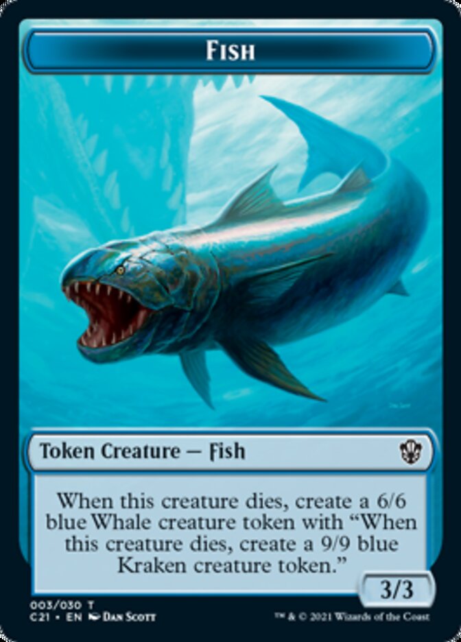 Beast (010) // Fish Double-Sided Token [Commander 2021 Tokens] | North Valley Games