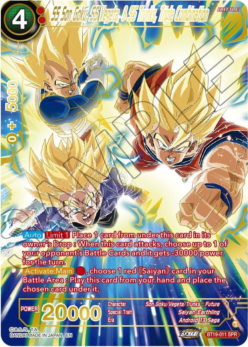SS Son Goku, SS Vegeta, & SS Trunks, Triple Combination (SPR) (BT19-011) [Fighter's Ambition] | North Valley Games
