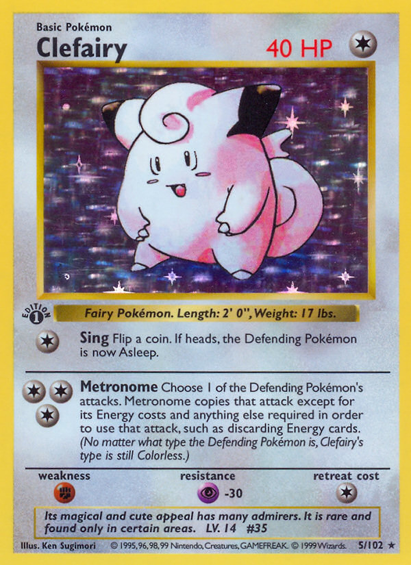 Clefairy (5/102) (Shadowless) [Base Set 1st Edition] | North Valley Games