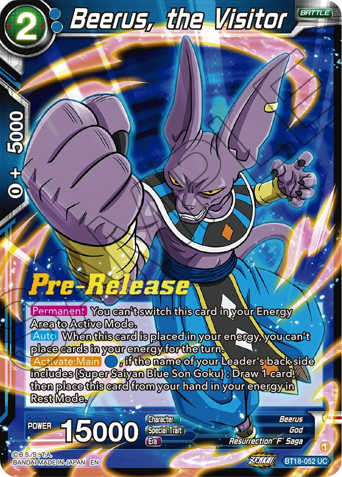Beerus, the Visitor (BT18-052) [Dawn of the Z-Legends Prerelease Promos] | North Valley Games