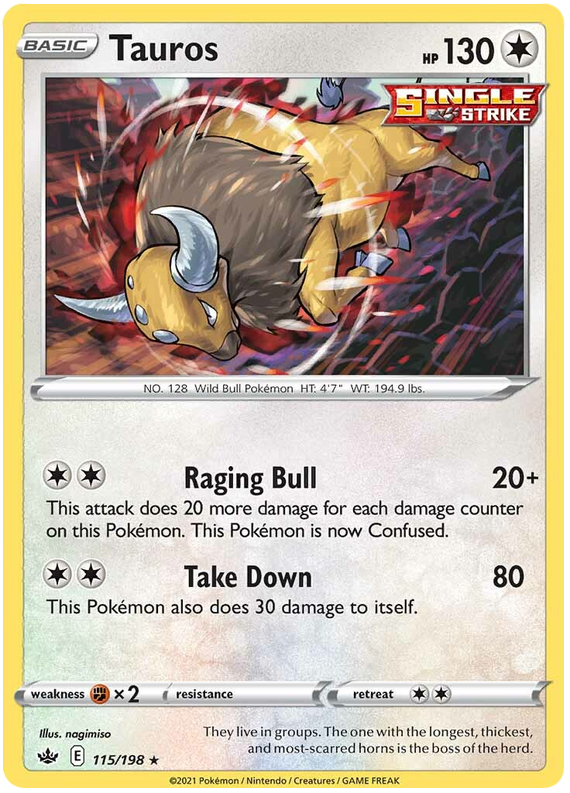 Tauros (115/198) [Sword & Shield: Chilling Reign] | North Valley Games