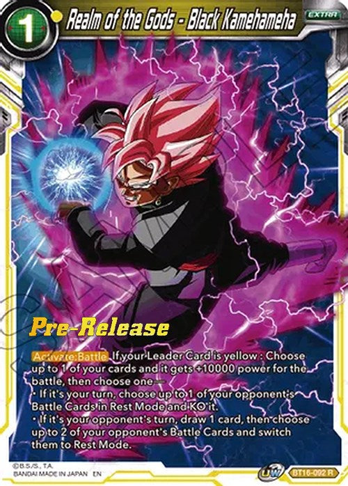 Realm of the Gods - Black Kamehameha (BT16-092) [Realm of the Gods Prerelease Promos] | North Valley Games
