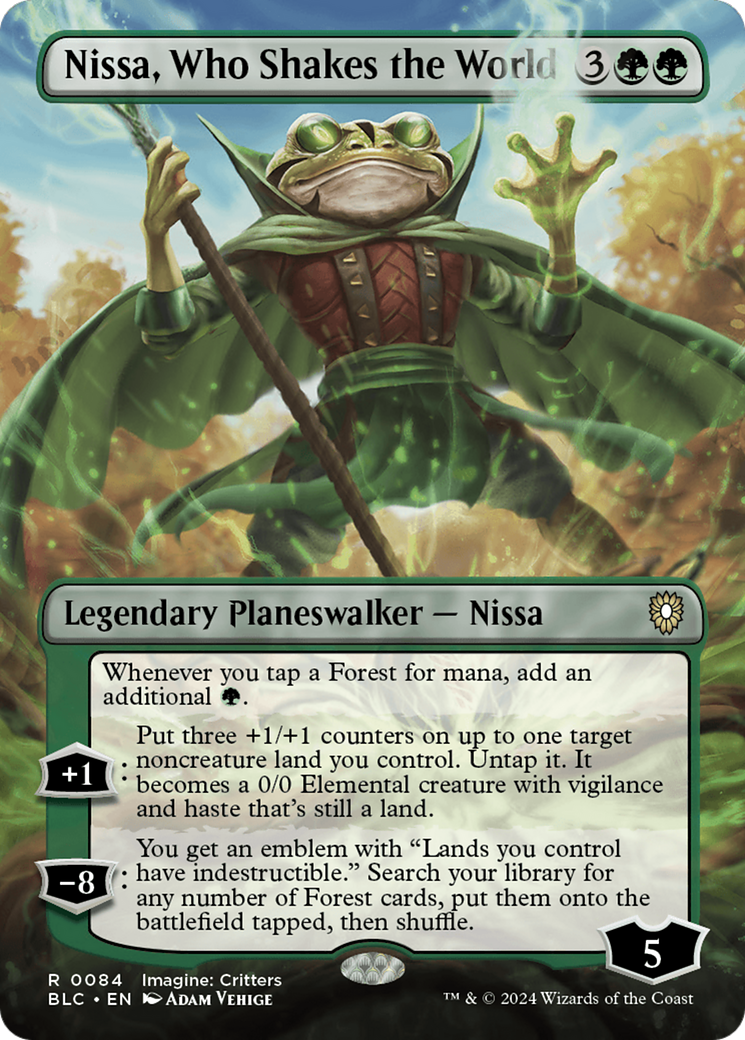 Nissa, Who Shakes the World (Borderless) [Bloomburrow Commander] | North Valley Games
