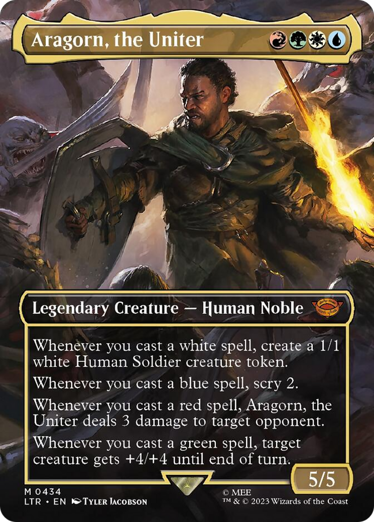 Aragorn, the Uniter (Borderless Alternate Art) [The Lord of the Rings: Tales of Middle-Earth] | North Valley Games