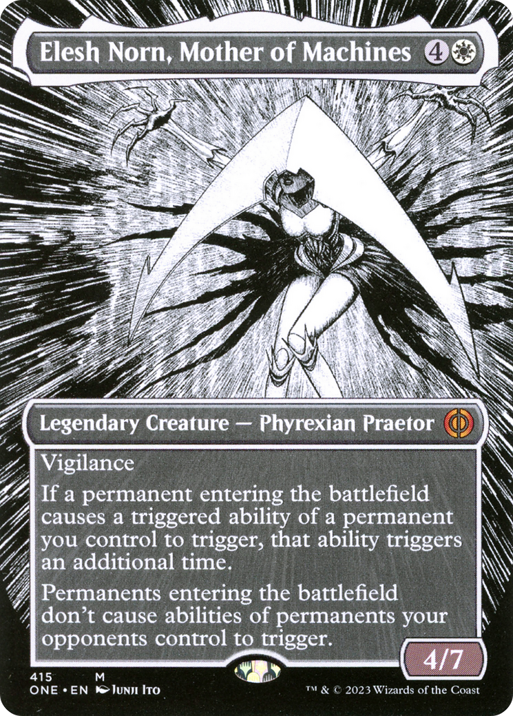 Elesh Norn, Mother of Machines (Borderless Manga) [Phyrexia: All Will Be One] | North Valley Games