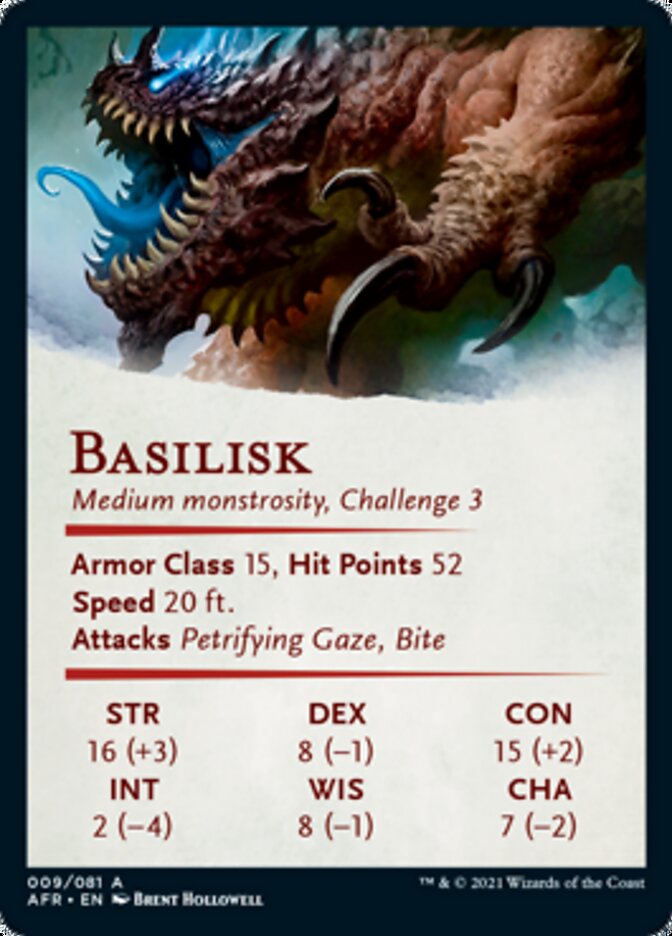 Basilisk Art Card [Dungeons & Dragons: Adventures in the Forgotten Realms Art Series] | North Valley Games