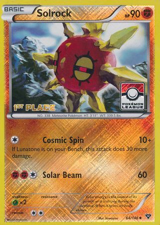 Solrock (64/146) (1st Place League Challenge Promo) [XY: Base Set] | North Valley Games