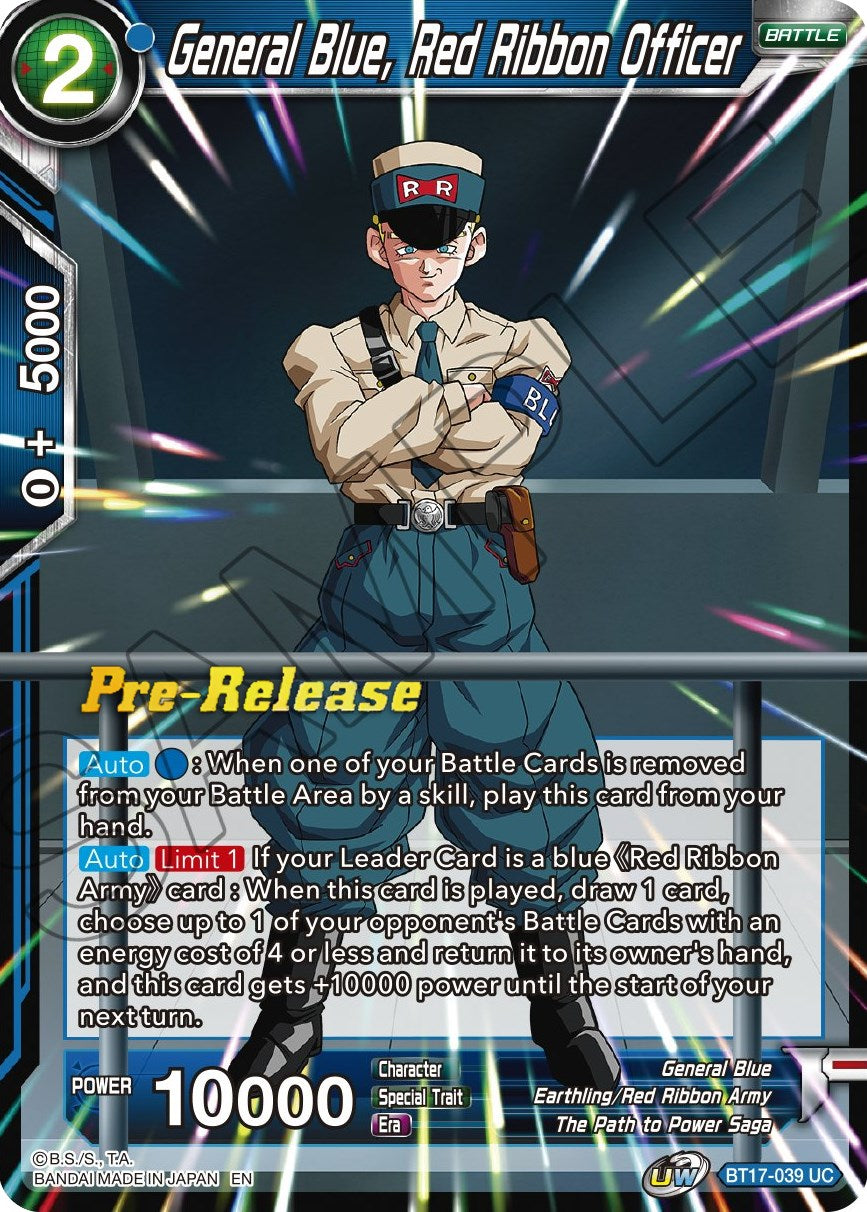 General Blue, Red Ribbon Officer (BT17-039) [Ultimate Squad Prerelease Promos] | North Valley Games