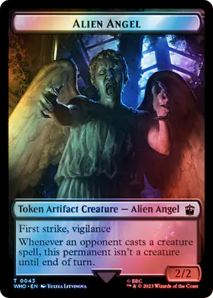 Alien Angel // Clue (0051) Double-Sided Token (Surge Foil) [Doctor Who Tokens] | North Valley Games