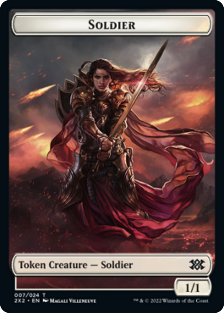 Worm // Soldier Double-Sided Token [Double Masters 2022 Tokens] | North Valley Games