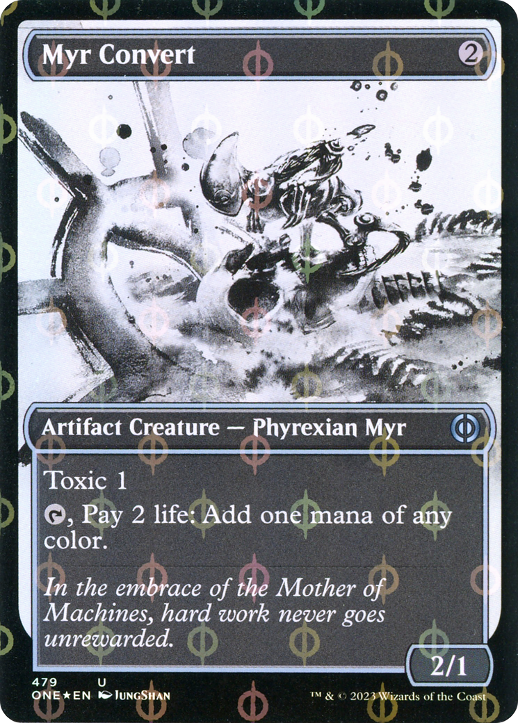 Myr Convert (Showcase Ichor Step-and-Compleat Foil) [Phyrexia: All Will Be One] | North Valley Games