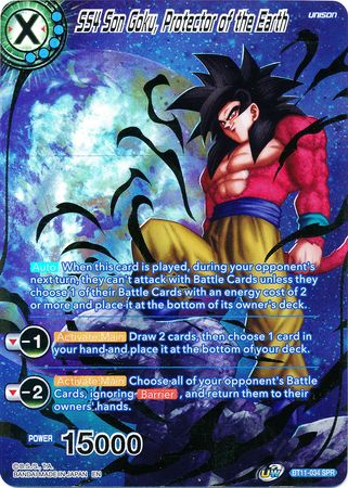 SS4 Son Goku, Protector of the Earth (SPR) (BT11-034) [Vermilion Bloodline 2nd Edition] | North Valley Games
