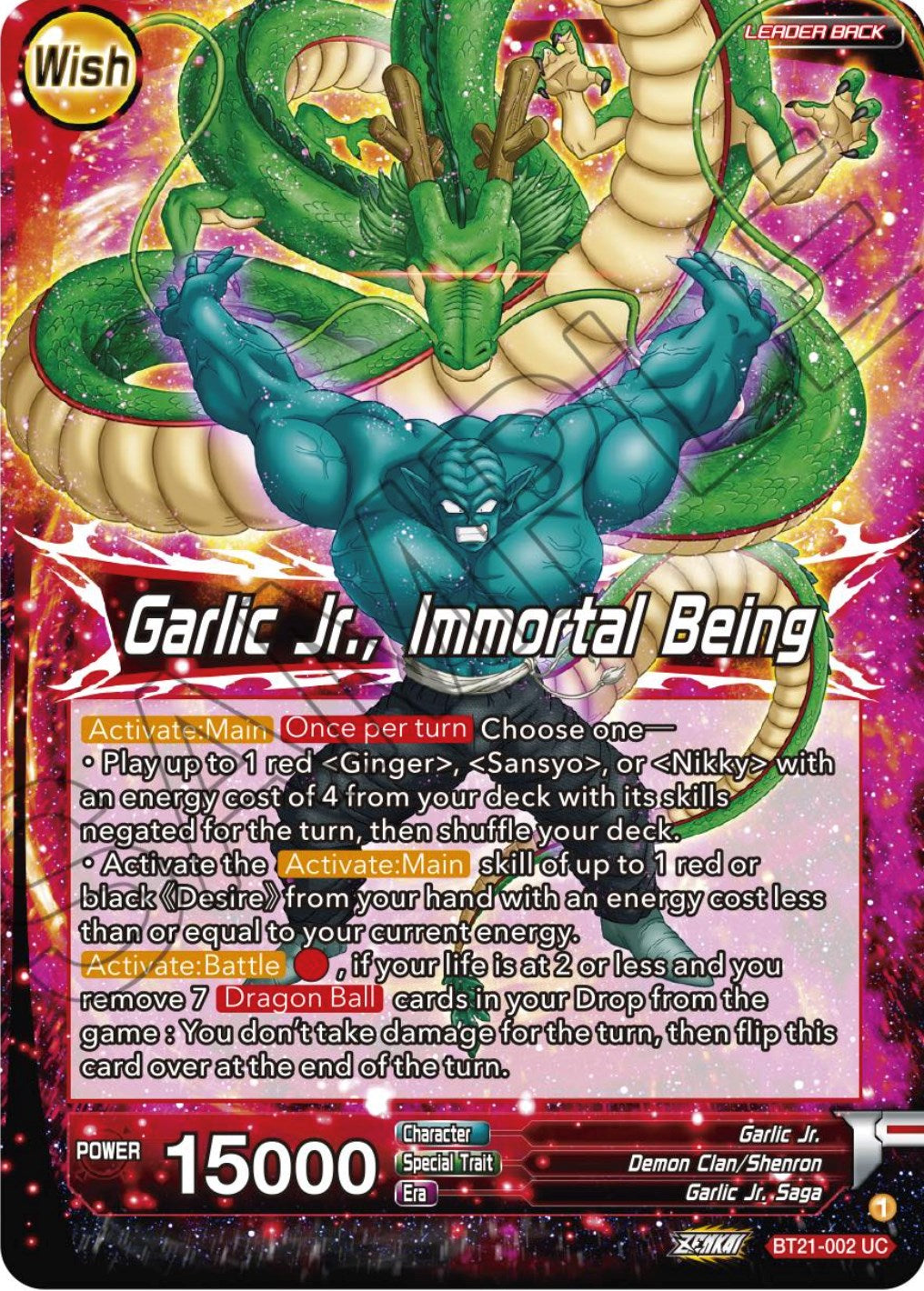 Garlic Jr. // Garlic Jr., Immortal Being (BT21-002) [Wild Resurgence] | North Valley Games