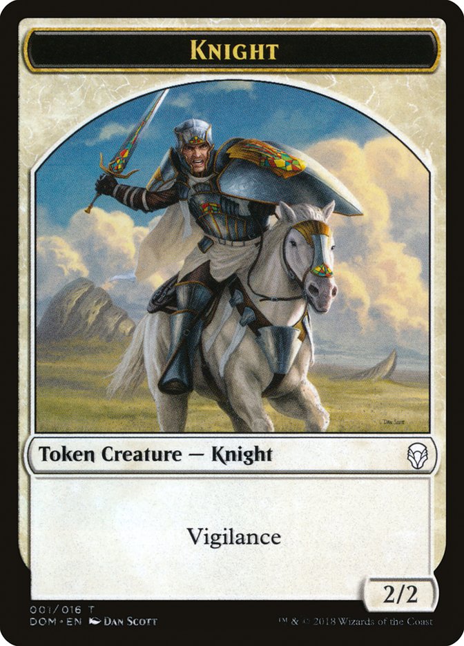 Knight Token (001/016) [Dominaria Tokens] | North Valley Games