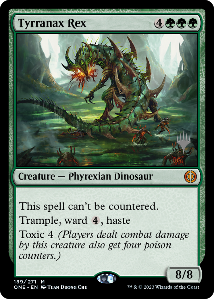 Tyrranax Rex (Promo Pack) [Phyrexia: All Will Be One Promos] | North Valley Games