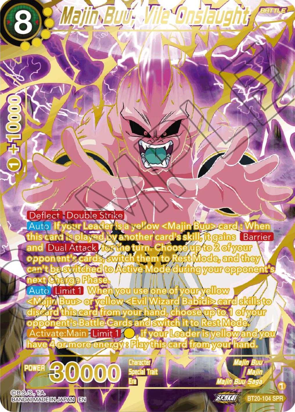 Majin Buu, Vile Onslaught (SPR) (BT20-104) [Power Absorbed] | North Valley Games