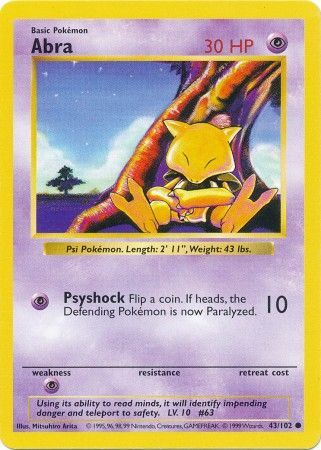 Abra (43/102) [Base Set Shadowless Unlimited] | North Valley Games