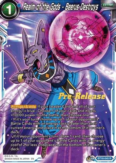 Realm of the Gods - Beerus Destroys (BT16-045) [Realm of the Gods Prerelease Promos] | North Valley Games