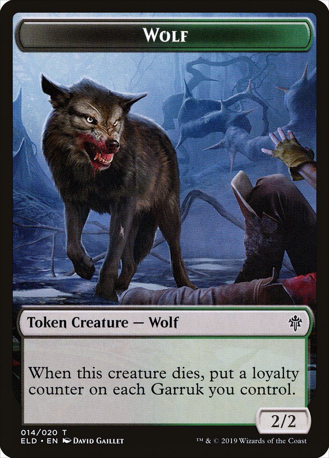 Wolf Token [Throne of Eldraine Tokens] | North Valley Games