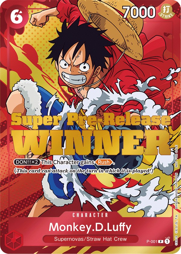 Monkey.D.Luffy (Super Pre-Release) [Winner] [One Piece Promotion Cards] | North Valley Games