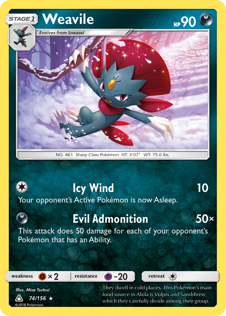 Weavile (74/156) [Sun & Moon: Ultra Prism] | North Valley Games