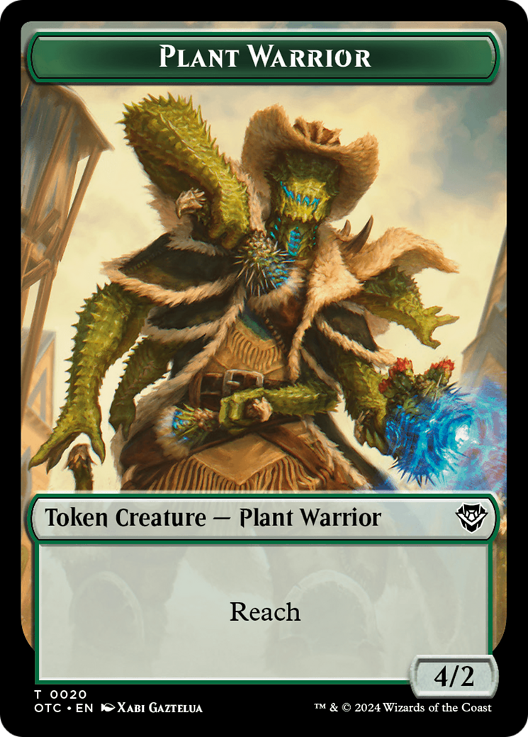Plant Warrior // Treasure Double-Sided Token [Outlaws of Thunder Junction Commander Tokens] | North Valley Games